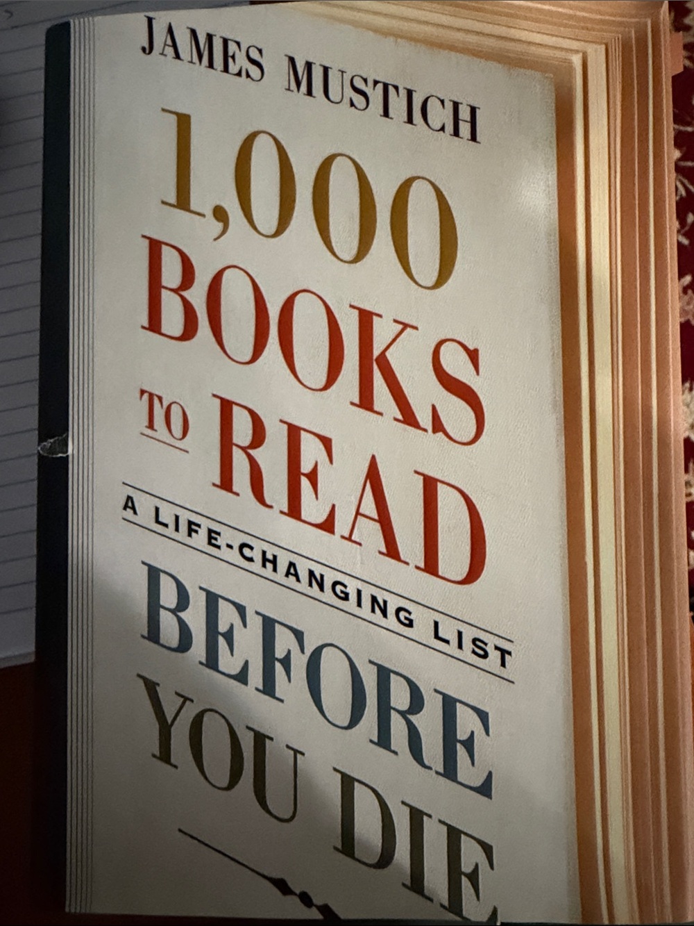 James Mustich 1,000 Books to Read Before You Die - Cream Cover
